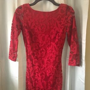Red lace dress
